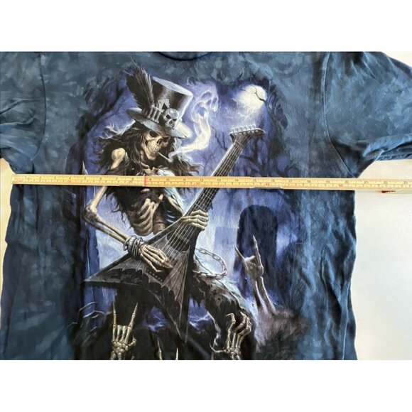 The Mountain Skeleton Play Dead playing Guitar Blue/black Tie Dye Goth Sz Large - Picture 4 of 8